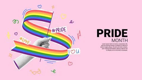 Concept collage for Pride Month events Illustrazione stock