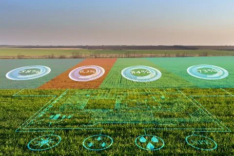 The concept of collecting data on humidity, temperature, illumination of acid Stock Photos