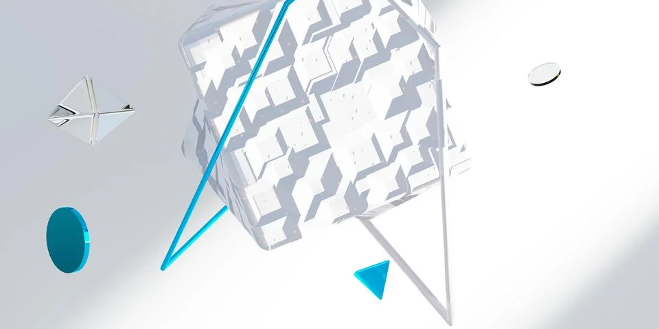 Concept color 3d geometric composition, 3d illustration. Geometry shapes desi Stock Illustration