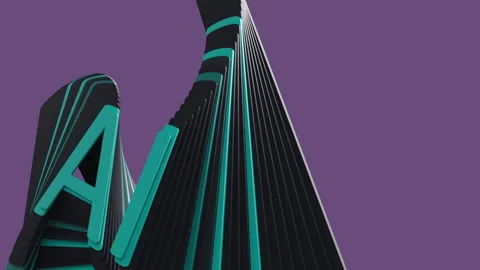 Concept of colored letters AI of artificial intelligence with glitch effect Vídeo Stock 314378756