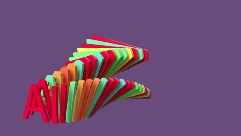 Concept of colored letters AI of artificial intelligence with glitch effect 스톡 동영상 314379097