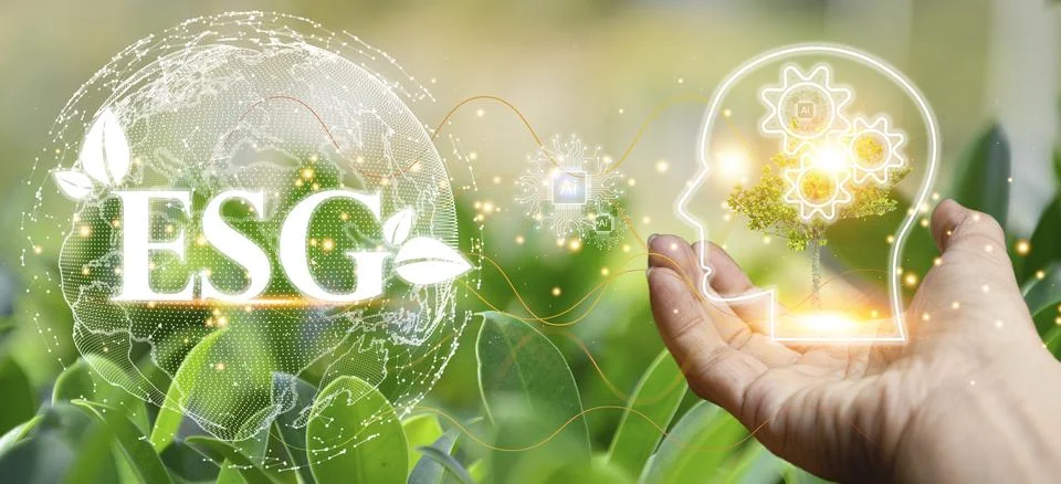 The concept of combining artificial intelligence systems with nature and th.. Stock Photos