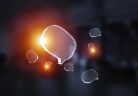 Concept of communication and chatting with blank message bubble. Stock Photos