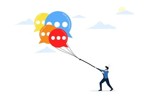 Concept of communication management, PR public relations. Stock Illustration