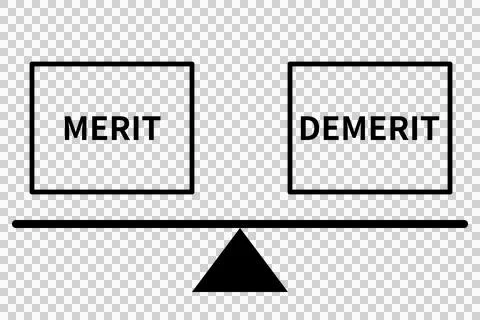 Concept of comparison of merit and demerit Stock Illustration