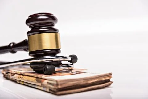 Concept of compensation for medical error in the application of treatment. White Stock Photos