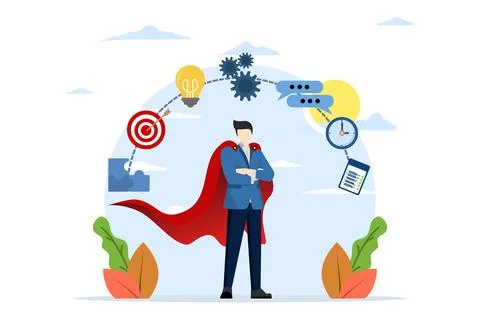 The concept of competency or skill ability, work responsibility, professionalism Stock Illustration