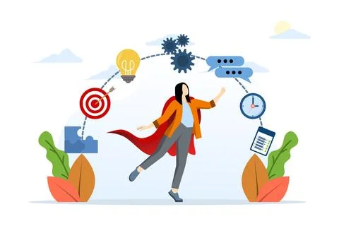 The concept of competency or skill ability, work responsibility, professionalism Stock Illustration