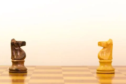 Concept of competition in work with pawns of chess Stock Photos