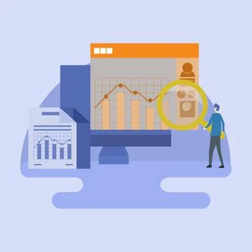 Concept of competitor analysis Stock Illustration