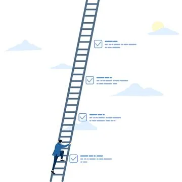 Concept of complete checklist or task list, check mark or completion of work. Illustrazione stock