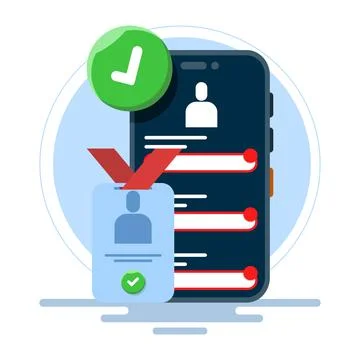 Concept of complete profile form and personal data. online registration. Stock Illustration