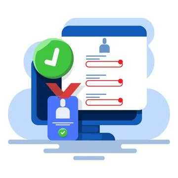 Concept of complete profile form and personal data. online registration. Stock Illustration