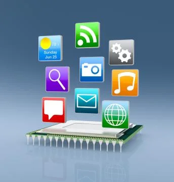 Concept of computer activity Stock Illustration