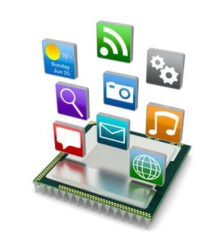 Concept of computer activity Stock Illustration