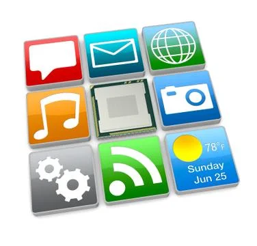 Concept of computer activity Stock Illustration