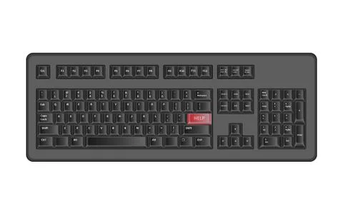 Concept computer keyboard help Stock Illustration