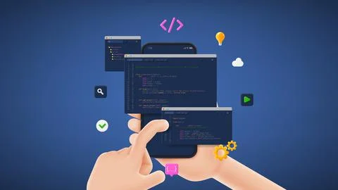 Concept of computer programming Stock Illustration