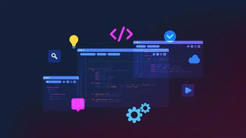 Concept of computer programming Stock Illustration