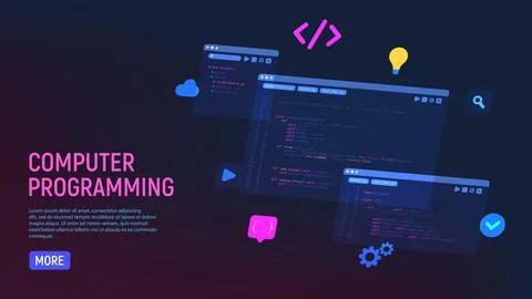 Concept of computer programming Stock Illustration