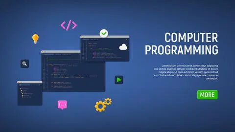 Concept of computer programming or developing software or game Illustrazione stock