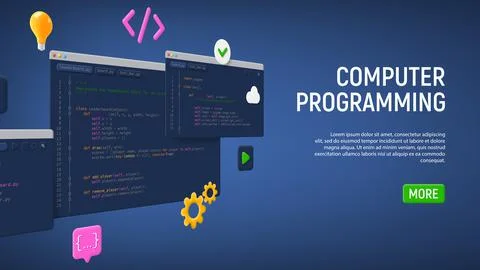 Concept of computer programming or developing software or game Stock Illustration