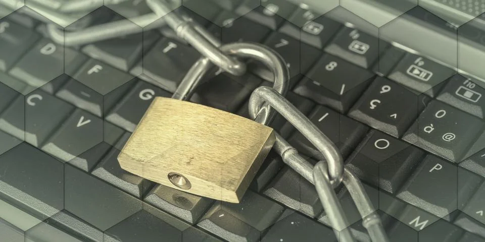 Concept of computer security, geometric pattern 스톡 사진