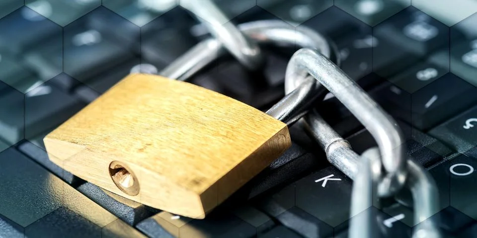 Concept of computer security, geometric pattern 写真素材