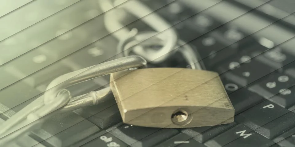 Concept of computer security, light effect, geometric pattern 스톡 사진