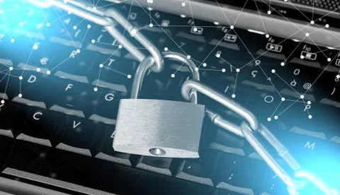 Concept of computer security; multiple exposure Stock Photos