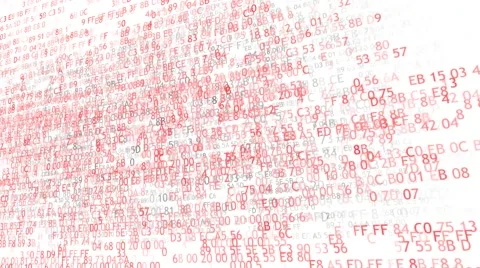 Concept of computer security. The skull of the hexadecimal code. Pirate online Stock Footage 63313708