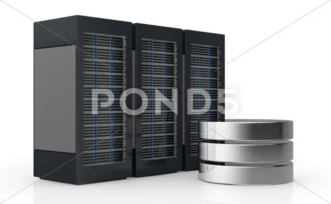 Concept of computer server and data storage Stock Illustration