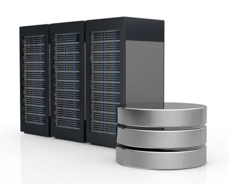 Concept of computer server and data storage 스톡 일러스트