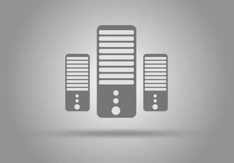 Concept of computer server icon, flat design. Stock-Illustration
