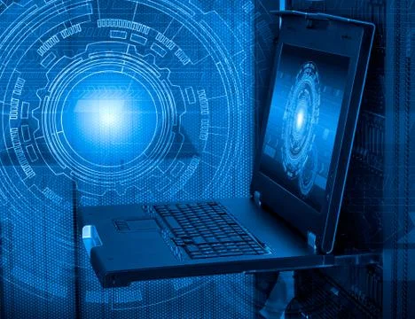 Concept of computer server technologies for big data management. Supercomputer 스톡 사진