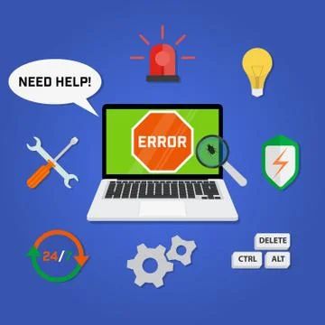 Concept computer technical support service Stock Illustration
