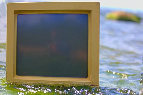 Concept of computer technology and ocean Stock Photos