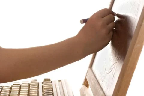 Concept - computer with touchscreen for poor Stock Photos