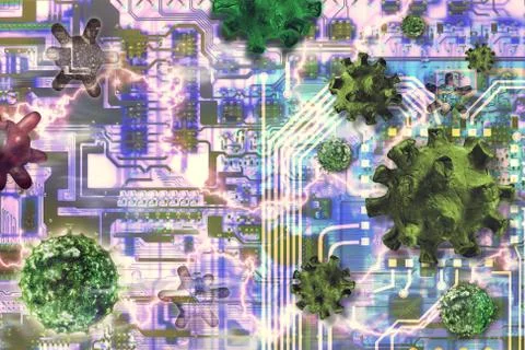 Concept of a computer virus being introduced into the system Stock Illustration