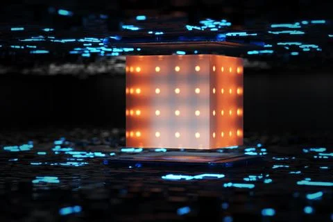 Concept of the computing module of the future. 3d render. Stock Illustration