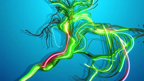 Concept of computing neural network, artificial intelligence. 4k abstract looped Stock Footage 148294463