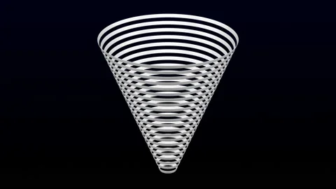 Concept: The Concentration funnel. 3D rendering. Stock Footage 197315756