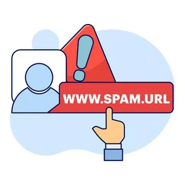 Concept Concept do not click on spam URLs, suspicious and dangerous hyperlinks. Stock Illustration