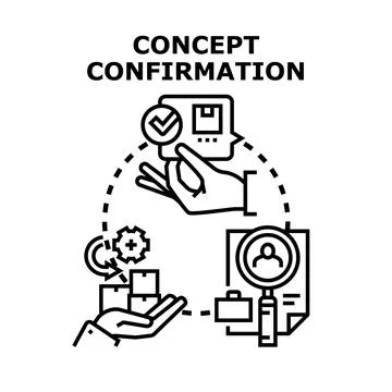 Concept confirmation process in business development and evaluation Stock Illustration