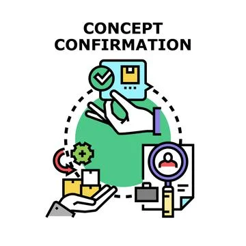 Concept confirmation process in business development and evaluation Stock Illustration