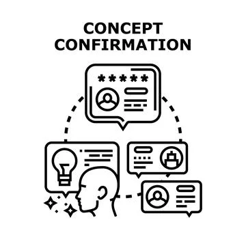 Concept confirmation process vector idea illustration Stock Illustration
