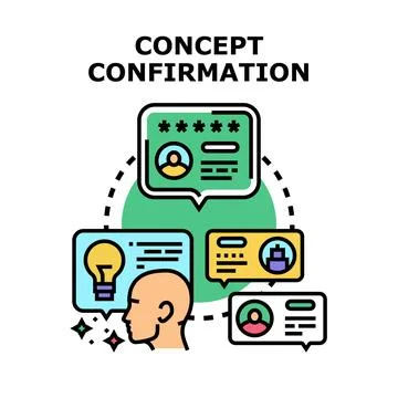 Concept confirmation process vector idea illustration Stock Illustration