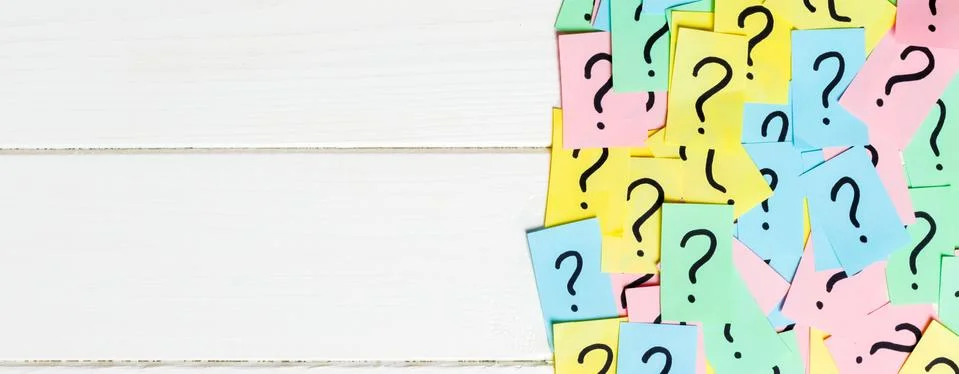Concept for confusion, question or solution. question mark on wooden backgrou Stock Photos