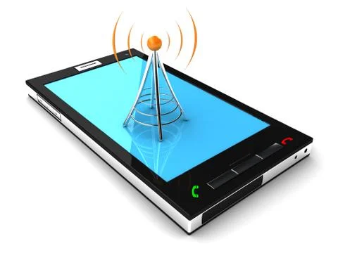 Concept of connecting a mobile phone to the network Stock Illustration