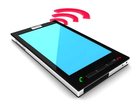Concept of connecting a mobile phone to the network Stock Illustration